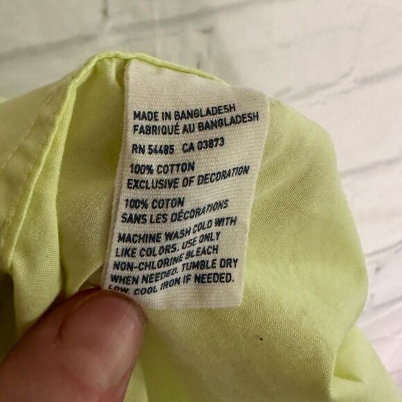 American Eagle Florescent Yellow Button Down Slim Fit Shirt, XL - Picture 4 of 4